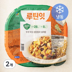 CJ제일제당 루틴잇 두부 버섯 강된장과 보리밥 (냉동), 442g, 2개