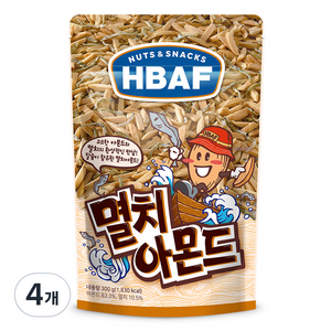 HBAF 멸치 아몬드, 300g, 4개