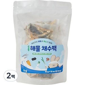 퍼기 어린이 6종해물 채수팩 10개입, 6종 해물, 100g, 2개