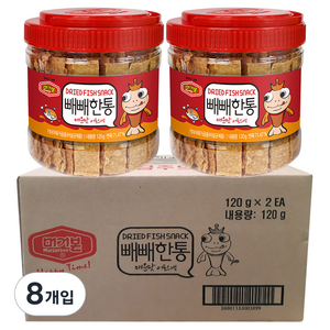 머거본 빼빼한통 매운맛 어포스낵, 120g, 8개