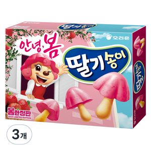 오리온 딸기송이 과자, 3개, 50g