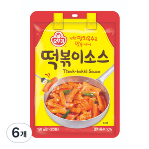 오뚜기 진한 멸치육수로 맛을 낸 떡볶이소스, 180g, 6개