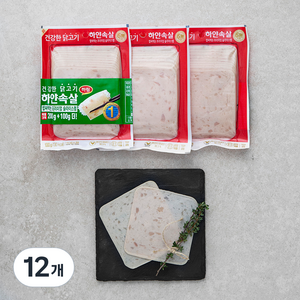 하림 하얀속살 밥싸먹는 프리미엄 슬라이스햄, 100g, 12개