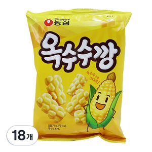 농심 옥수수깡 과자, 70g, 18개