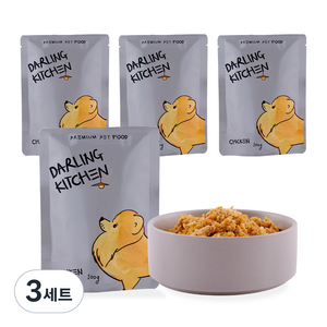 달링키친 전연령 강아지 자연화식 사료 4p, 닭, 400g, 3세트