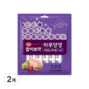 하림펫푸드 밥이보약 하루양갱 걱정없는 헤어볼 짜먹는 고양이 간식, 닭고기, 224g, 2개