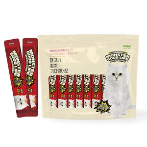 푸르미 고양이 몬스터굿라이프 대용량 35g 짜먹는 간식 30p, 혼합맛(닭고기/참치/가다랑어포), 1세트