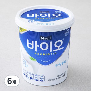 매일바이오 무가당 플레인, 900g, 6개