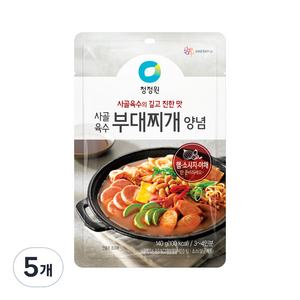 청정원 사골육수 부대찌개 양념, 140g, 5개