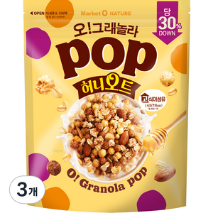 마켓오네이처 오 그래놀라 팝 허니오트, 480g, 3개