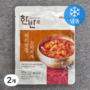 한반 돼지삼겹 김치찌개 1~2인분 (냉동), 500g, 2개