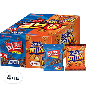 오리온 초코칩 45g x 6p + 미쯔 미니 42g x 6p, 초코칩 미쯔미니 세트, 4세트