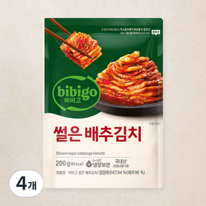 비비고 썰은 배추김치, 200g, 4개