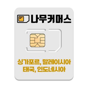 나무커머스 싱가포르 말레이시아 태국 인도네시아 유심, 15일, 총 3GB, 1개