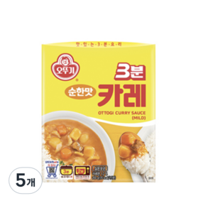 오뚜기 3분카레 순한맛, 200g, 5개