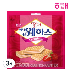 해태제과 딸기 미니 웨하스, 150g, 3개