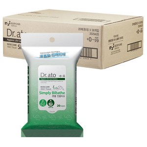 닥터아토 심플리 브리드 콧물전용 물티슈 휴대형, 60g, 20매, 36개