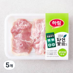 하림 자연실록 동물복지 인증 닭다리살 (냉장), 300g, 5개