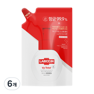 랩신 토탈 핸드워시 리필 파우더리허브향, 200ml, 6개