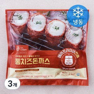 더오담 통치즈 돈까스 에어프라이어 3입 (냉동), 465g, 3개