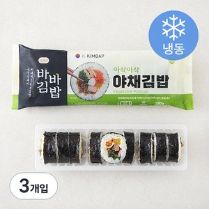 바바김밥 야채김밥 (냉동), 3개입, 230g