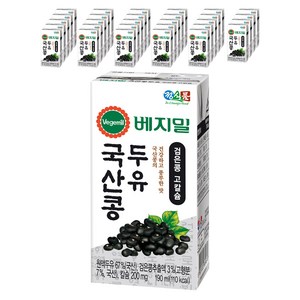 베지밀 국산콩 두유 검은콩 고칼슘, 190ml, 64개