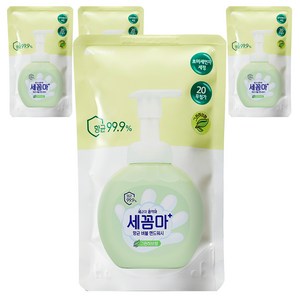 세균아꼼짝마 온더바디 버블 핸드워시 그린허브향 리필, 200ml, 4개