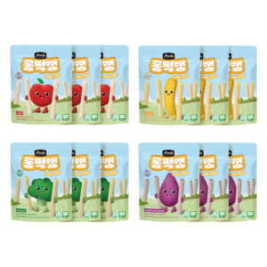 아넬라 유기농 롱떡뻥 롱스틱 4종 x 3p 세트, 1세트