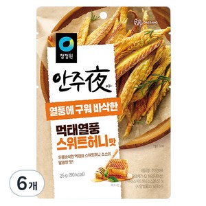 대상 청정원 안주야 먹태열풍 스위트허니맛, 25g, 6개