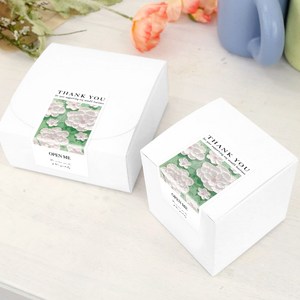 리드홈 포장 데코 꽃무늬 스티커 5 x 10 cm, 그린, 50개