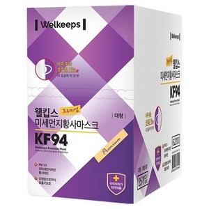 웰킵스 프리미엄 미세먼지황사마스크 대형 KF94, 25개입, 1개, 화이트
