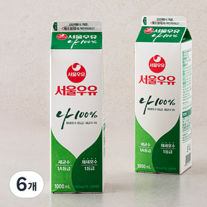 서울우유 나 100% 우유, 1000ml, 6개