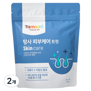 탐사 강아지 영양제 뉴트리션 트릿 피부케어 300g, 2개