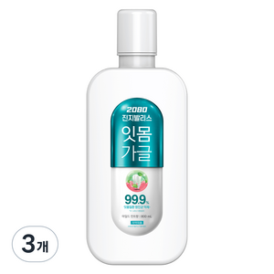 2080 진지발리스 잇몸 가글 마일드 민트향, 3개, 800ml