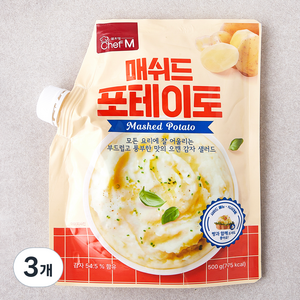 쉐프엠 매쉬드 포테이토, 500g, 3개