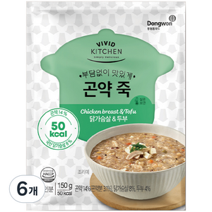 비비드키친 곤약죽 닭가슴살 & 두부, 150g, 6개