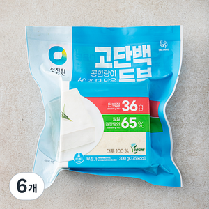 청정원 고단백 두부, 300g, 6개