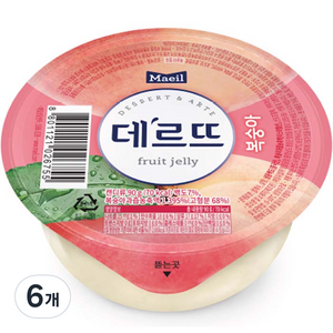 데르뜨 젤리 복숭아, 90g, 6개