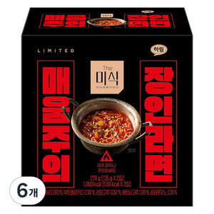 더미식 매움주의 장인라면 135g 2p, 6개