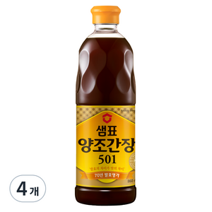 샘표 양조간장 501, 860ml, 4개