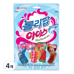 롯데웰푸드 롤리팝 아이스 캔디, 132g, 4개