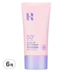 홀리카홀리카 메이크업 선크림 SPF50+ PA+++, 60ml, 6개