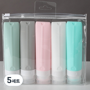 여행용 실리콘 튜브 공병 5p, 80ml, 5세트