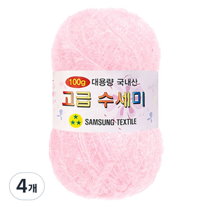 yana 대용량 고급 수세미실 100g, 105 흰분홍, 4개