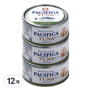 퍼시피카튜나 황다랑어 인 올리브오일 참치, 135g, 12개