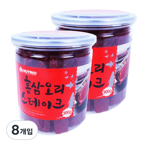 뉴트리오 스테이크 반려견 간식, 홍삼 + 오리 혼합맛, 300g, 8개