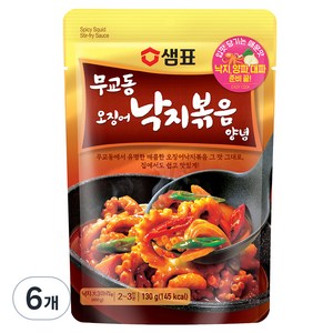 샘표 별미여행 무교동 오징어 낙지볶음 양념, 130g, 6개