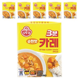 오뚜기3분 카레 순한맛, 200g, 6개