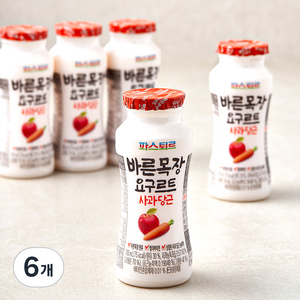 파스퇴르 바른목장 사과당근 요구르트, 100ml, 5개입, 6개