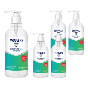 크리넥스 안심플러스 손소독제프레쉬알로에겔 프레쉬알로에향, 480ml, 5개
